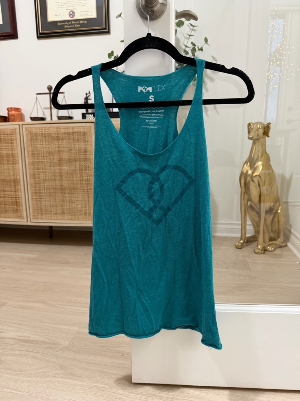 POPFLEX Teal Racerback Tank Top with Subtle Front Logo